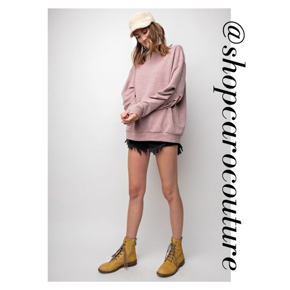 LAST 1!! Easy Pullover Sweatshirt in Mauve - Picture 3 of 8